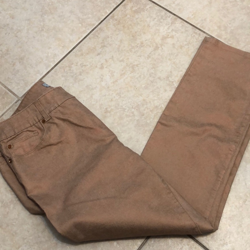 Chicos platinum denim jeans Rosegold size 1, NWOT